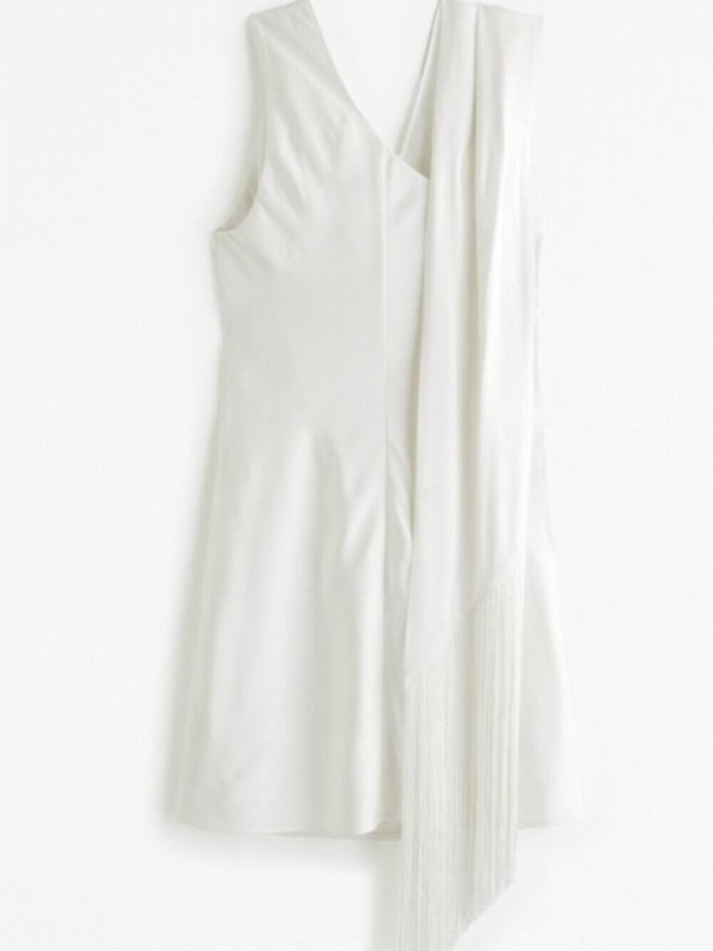 Abercrombie & Fitch Scarf Slip Mini Dress NWT Satin White Size Small - Picture 7 of 13